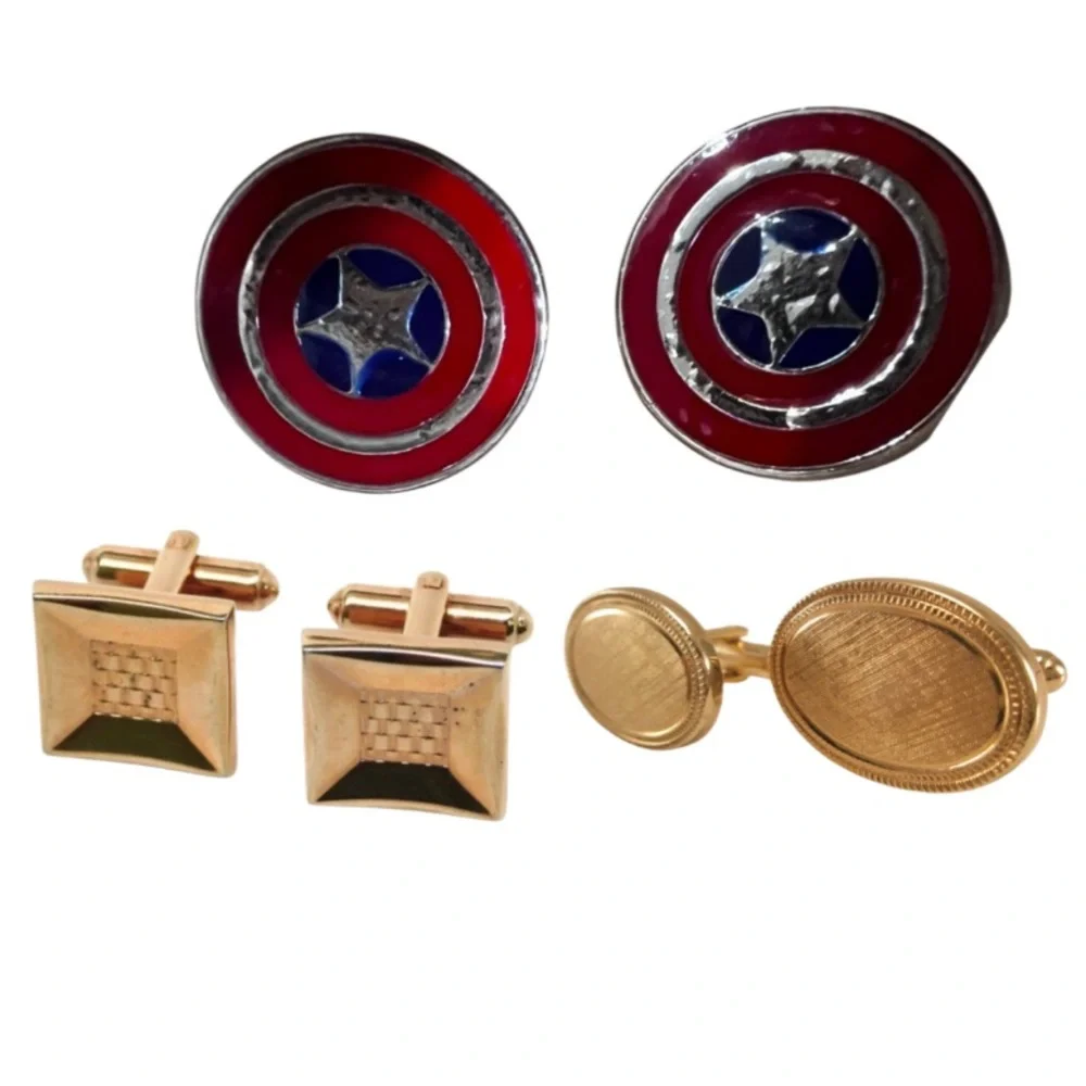 Marvel Captain America Shield Avon & Hickok Cufflinks set bundled